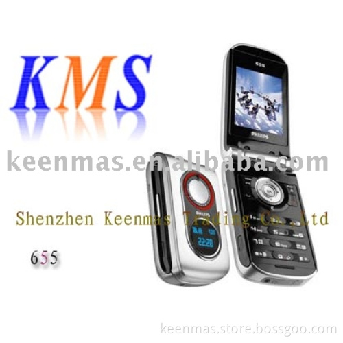 Wholesale philip 655 mobile phone with new self-portrait mirror makes you the star! Cheapest price!!!